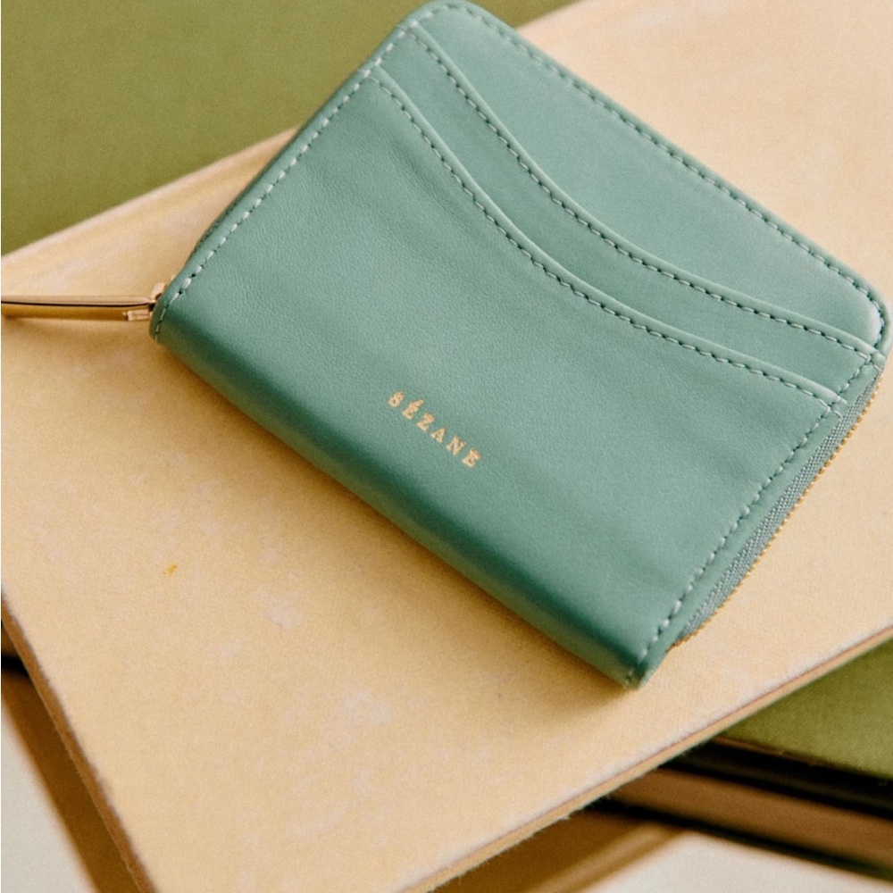Sezane Green Wallet